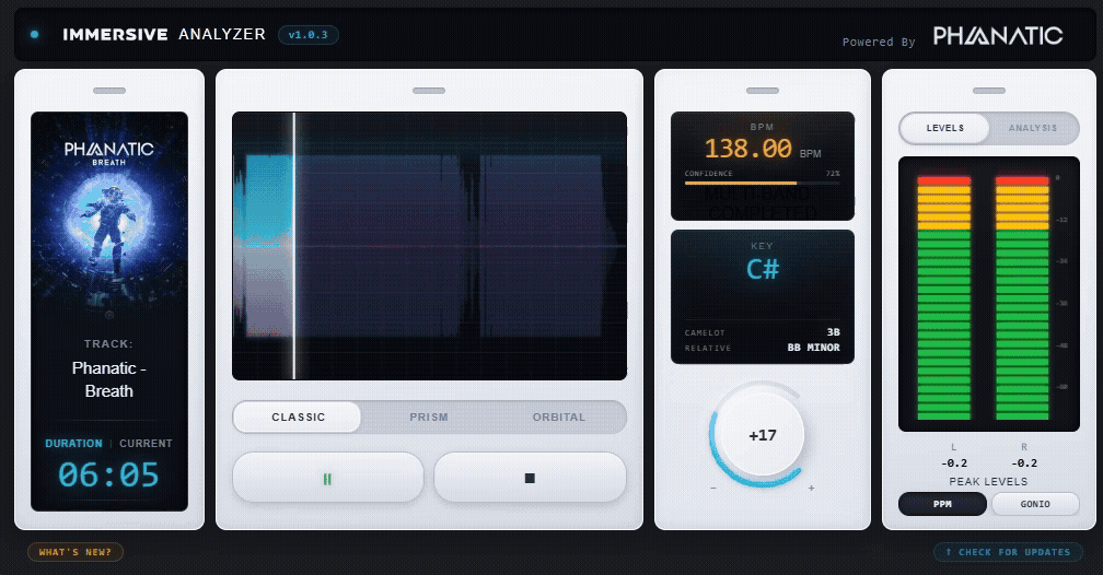 IMMERSIVE ANALYZER interface